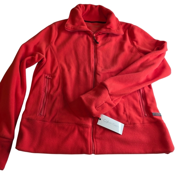 NWT Calvin Klein XL Red Preformance Fleece Fall Warm Winter Pretty 1790-Bo - Picture 1 of 10